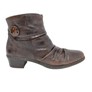 Rieker Kendra EU 39 US 8.5 Brown Ladies Ankle Boot Bootie Boho Cottagecore Retro